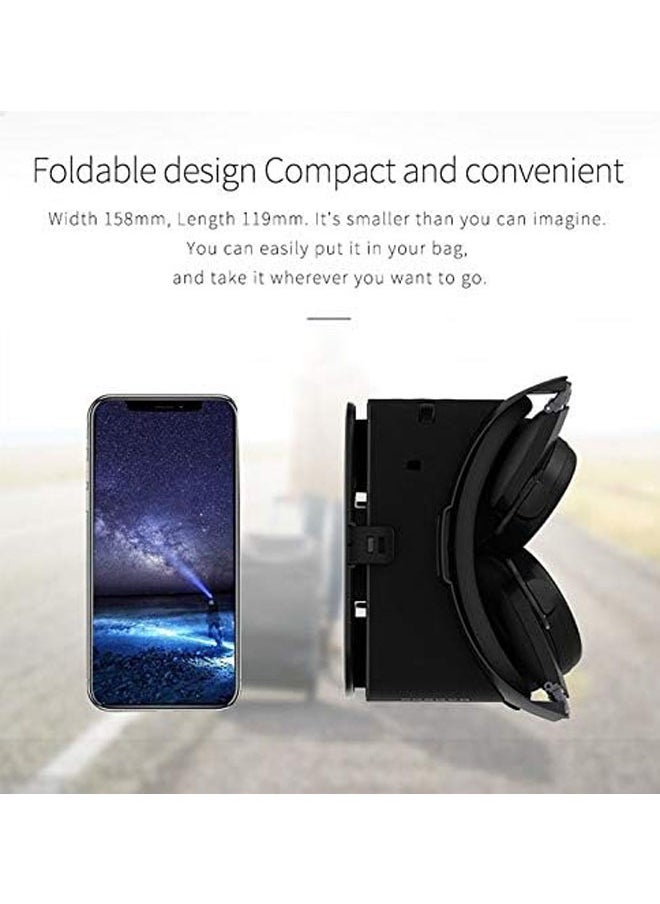 نظارات واقع افتراضي للهواتف المحمولة، سماعة VR بلوتوث لأجهزة iPhone/Samsung، نظارات واقع افتراضي ثلاثية الأبعاد مع جهاز تحكم عن بُعد لاسلكي، نظارات VR للأفلام والألعاب للهواتف بنظام Android/iOS.