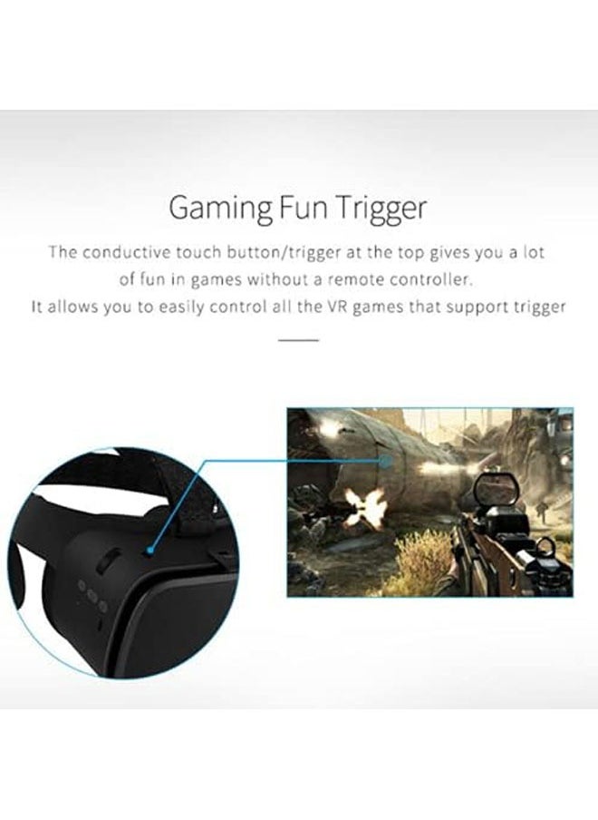 نظارات واقع افتراضي للهواتف المحمولة، سماعة VR بلوتوث لأجهزة iPhone/Samsung، نظارات واقع افتراضي ثلاثية الأبعاد مع جهاز تحكم عن بُعد لاسلكي، نظارات VR للأفلام والألعاب للهواتف بنظام Android/iOS.