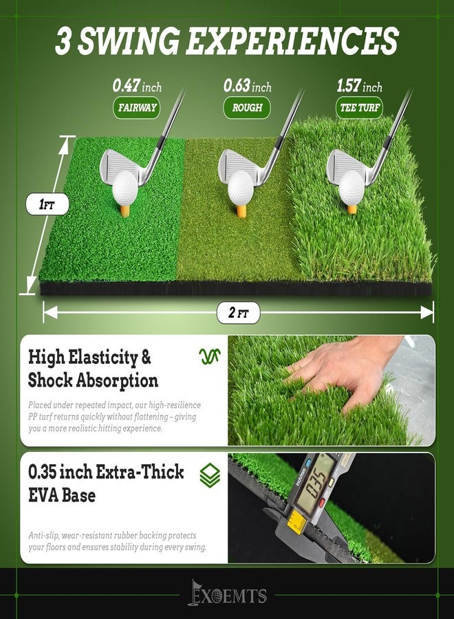 EXOEMTS Golf Net 10x7FT with Tri-Turf Mat, Ball, Target & Bag, All-in-One Golf Practice Hitting Net for Backyard Driving, Chipping & Swing, Indoor Outdoor Training Aid, Gift for Men Dad Him Golfer - Image 4