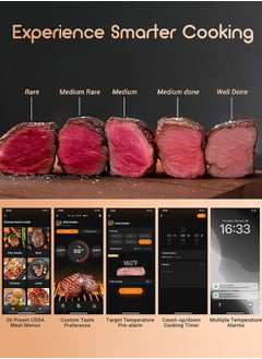 INKBIRD INKBIRD Wireless Bluetooth BBQ Thermometer 2-in-1 Truly Wireless Meat Thermometer INT-11P-B 91m/300ft App Control with Smart Temperature Alarms Ideal for Cooking Oven Grill  - Image 3