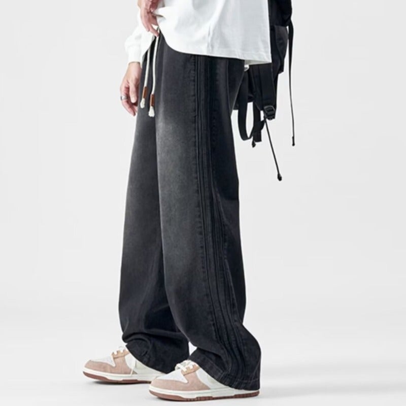 Unisex Classic Denim Jeans Loose Fit Daily Outdoor Wear - Image 3