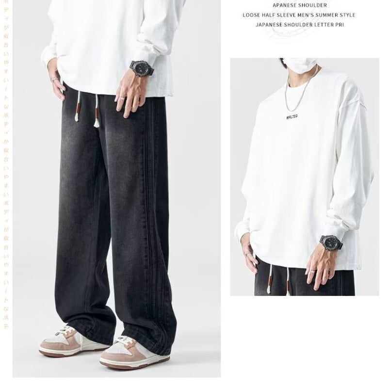 Unisex Classic Denim Jeans Loose Fit Daily Outdoor Wear - Image 4