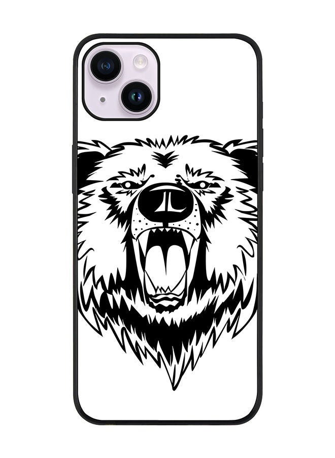 Stylizedd Rugged Black edge case for Apple iPhone 14 Slim fit Soft Case Flexible Rubber Edges Anti Drop TPU Gel Thin Cover - Grizzly Bear - Image 1