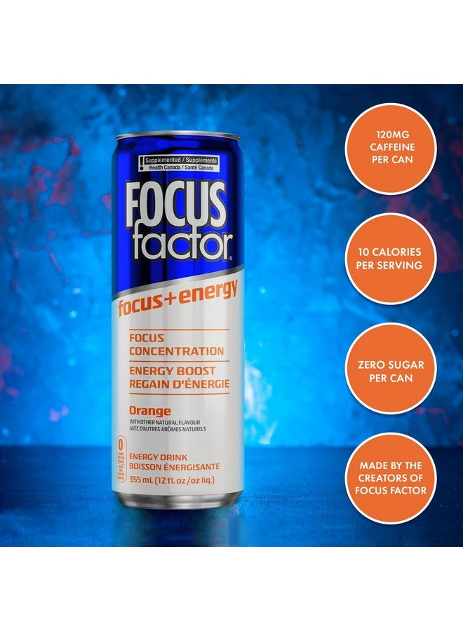 FOCUS FACTOR Energy Drink - 12 x 355ml Cans (Orange Flavour) - with Focus + Energy - Lightly Carbonated, Sugar Free, Low Calorie with Vitamin B6 & Vitamin B12 - Image 3