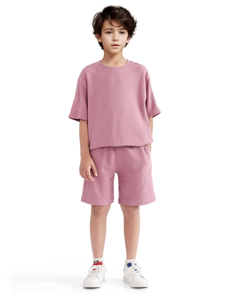 Rare Ones Rare Ones Kids Cole Dusky Pink Cotton Solid Shorts