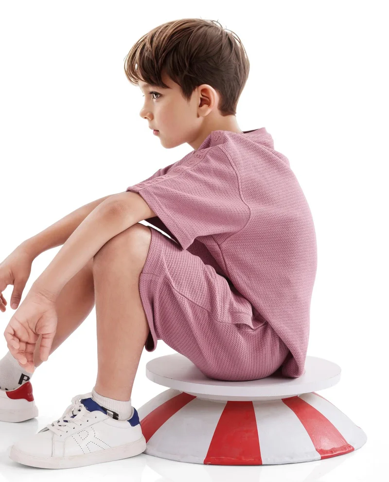 Rare Ones Rare Ones Kids Cole Dusky Pink Cotton Solid Shorts