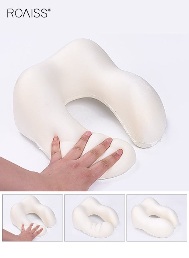 roaiss Unisex Neck Pillow for Traveling Travel Neck Pillow for Airplane Memory Foam Travel Pillow for Flight Headrest Sleep with 3D Contoured Eye Masks, Earplugs,Storage Bag Blue - Image 3