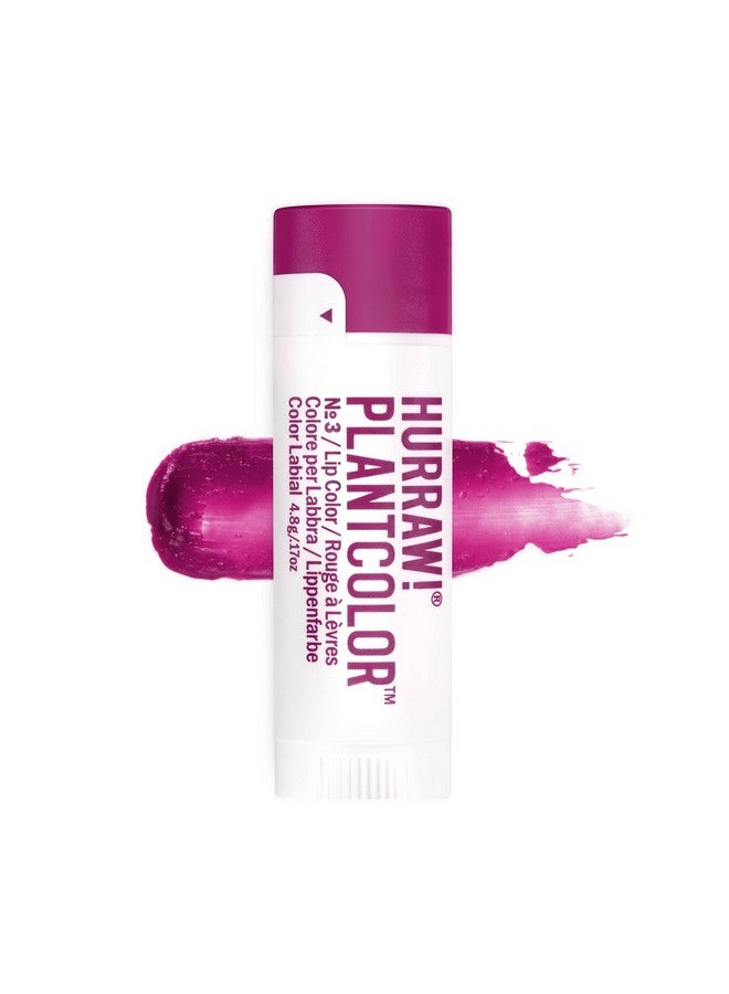 Hurraw! Plantcolor Lip Color No. 3: Pink/Purple Shade. Highly Pigmented. First Of It’S Kind. 100% Plant Based. Tinted Balm And Lipstick Alternative. Vegan Natural. Easy Apply. Buildable. Made In Usa - Image 1