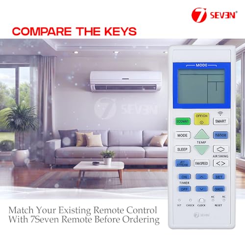 7-Seven 7SEVEN® Compatible with Panasonic AC Remote Control Model 157F Suitable for 1 1.5 2 Ton Split or Window Inverter Air Conditioner - Match Each Keys Exactly to Replicate Genuine Remote Function - Image 2