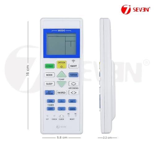 7-Seven 7SEVEN® Compatible with Panasonic AC Remote Control Model 157F Suitable for 1 1.5 2 Ton Split or Window Inverter Air Conditioner - Match Each Keys Exactly to Replicate Genuine Remote Function - Image 3