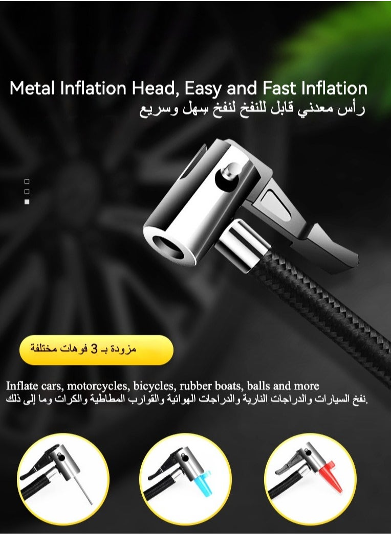 Generic - HuaKe Car Tire Inflator Air Compressor 12V DC, Digital Car Tire Pump 160 PSI, Preset Tire Pressure & Auto Shutoff, LED Light, Electric Air Pump for Car/Bike/Ball/Rubber Boat/ Beach Floating Bed - Image 1