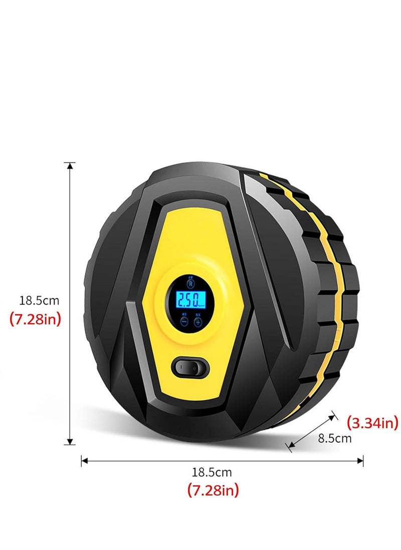 Generic - HuaKe Car Tire Inflator Air Compressor 12V DC, Digital Car Tire Pump 160 PSI, Preset Tire Pressure & Auto Shutoff, LED Light, Electric Air Pump for Car/Bike/Ball/Rubber Boat/ Beach Floating Bed - Image 1