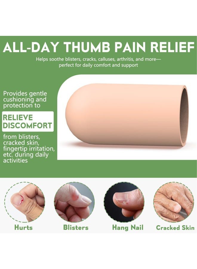 TYTDOUTER Thumb Gel Finger Cot, 10 Pieces Silicone Finger Caps, Rubber Finger Protector Caps for Trigger, Arthritis, Cracking, Peeling, Hangnail, Callus and Pain Relief, (Nude, Medium) - Image 5
