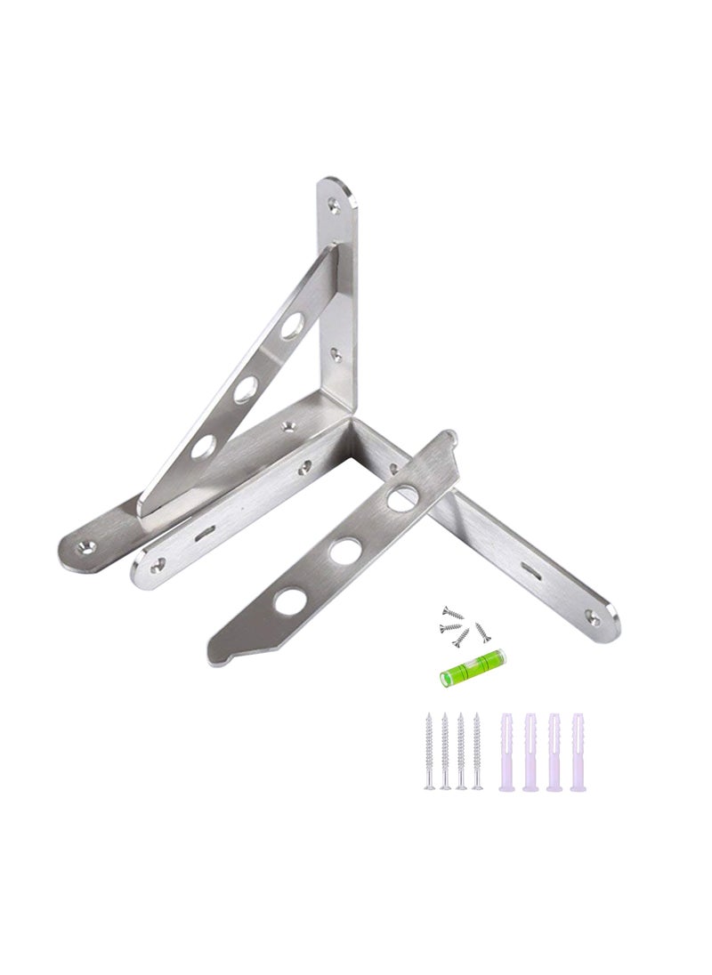 Vixel VIXEL 10 Inch Stainless Steel Detachable triangle bracket ,Heavy Duty Wall Brackets for Shelves, Rectangle Bracket 90 degrees  - Image 1