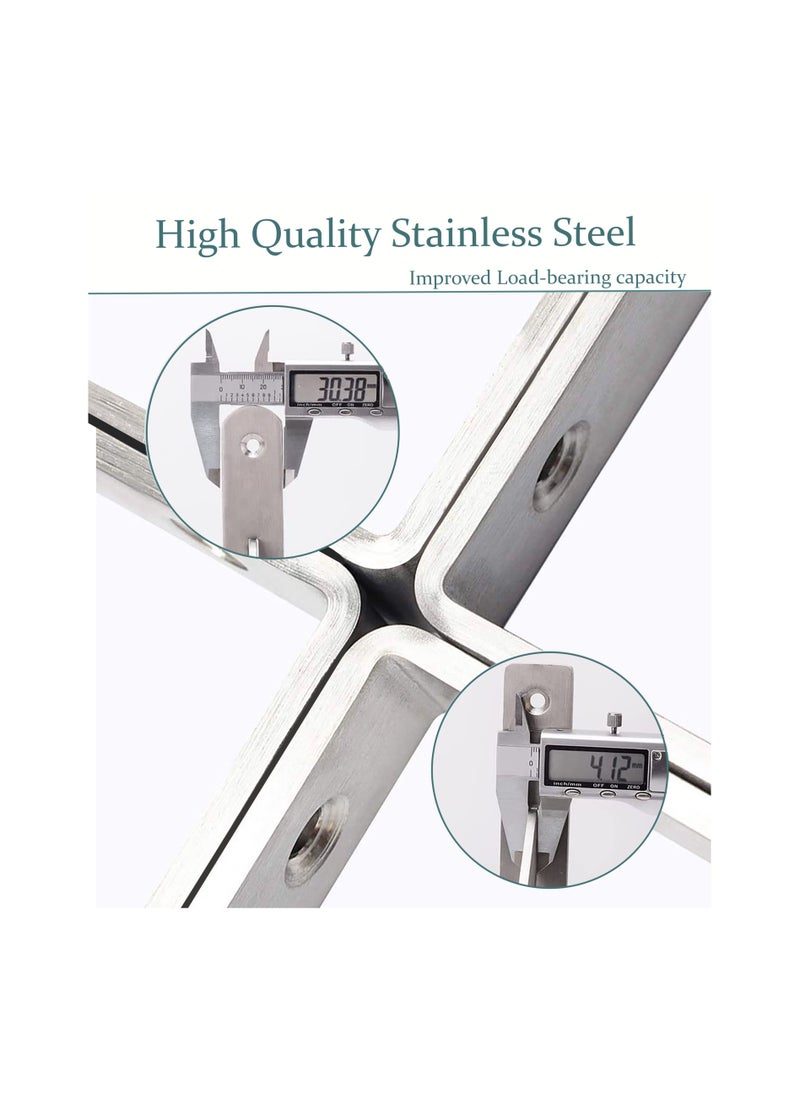 Vixel VIXEL 10 Inch Stainless Steel Detachable triangle bracket ,Heavy Duty Wall Brackets for Shelves, Rectangle Bracket 90 degrees  - Image 2