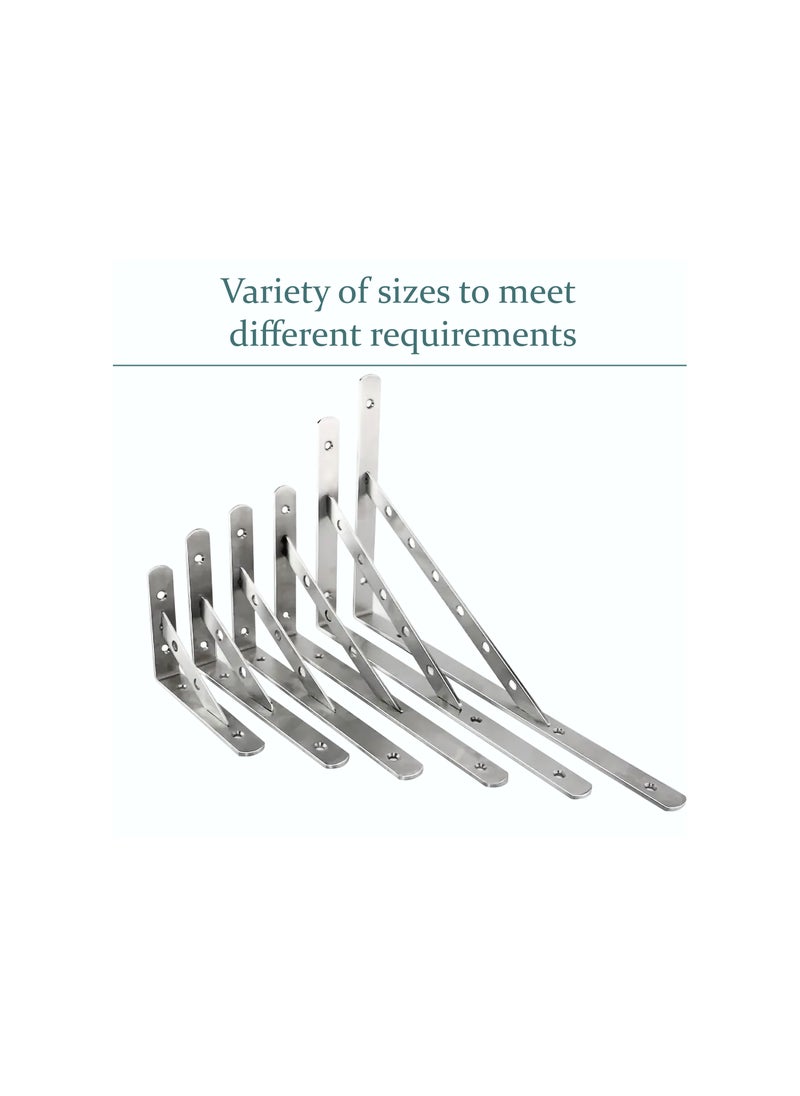 Vixel VIXEL 10 Inch Stainless Steel Detachable triangle bracket ,Heavy Duty Wall Brackets for Shelves, Rectangle Bracket 90 degrees  - Image 3