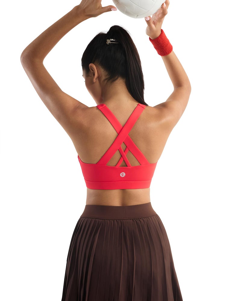 Women's Strappy Criss-Cross Back Sports Bra with Removable Padded Cups, Medium Support, Wire-Free - Image 3