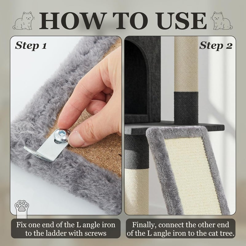 23.8 x 8.5 Inch Cat Tree Tower Accessories Replacement Ladder Sisal Ladder Accessories Sisal Scratching Board for Cat Condo/DIY/Activity Center to Play and Sleep - Image 4