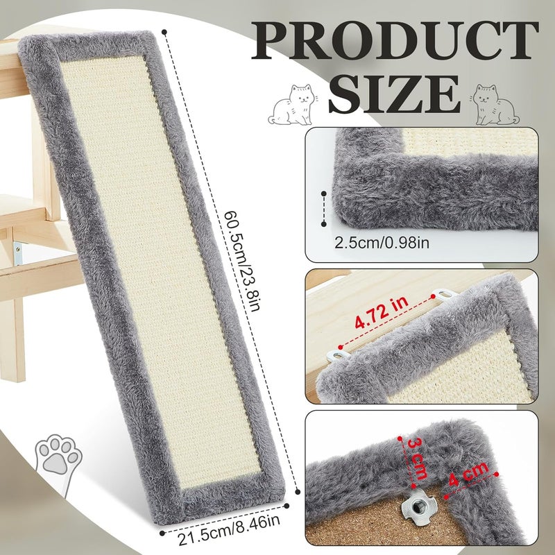 23.8 x 8.5 Inch Cat Tree Tower Accessories Replacement Ladder Sisal Ladder Accessories Sisal Scratching Board for Cat Condo/DIY/Activity Center to Play and Sleep - Image 2