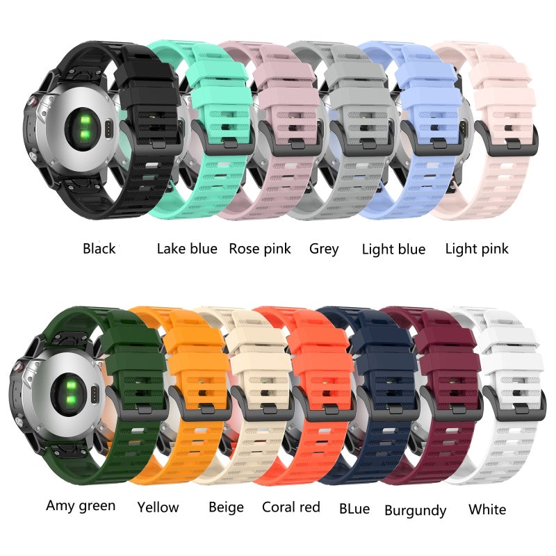 S-TOP For Garmin Fenix 7 Pro 47mm Sports Silicone Watch Band(Coral Red) - Image 3