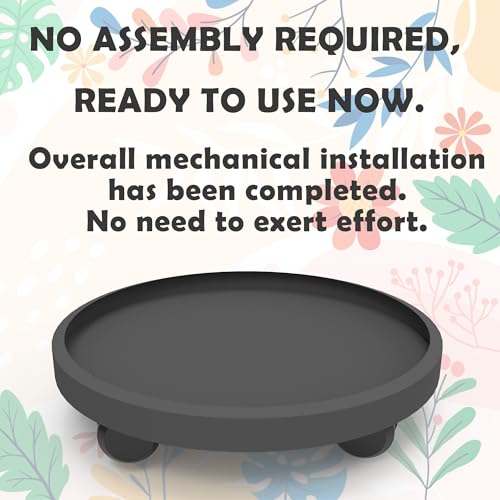 WanderingDonkey 2 Pack of 11 Inch Heavy Duty Plant Caddy with Wheels,Rolling Plant Stand Pot Trolley,Wheeled Planter Saucer Tray,Potted Flower Mover Dolly with Casters Round Coaster for Indoor Outdoor - Image 5