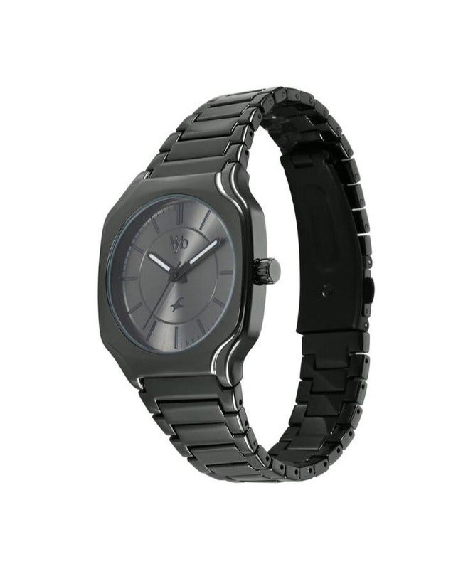fastrack Vyb Maverick Fastrack By Titan Quartz Analog Grey Dial Metal Strap Watch For Men fv30022qm01 - Image 3