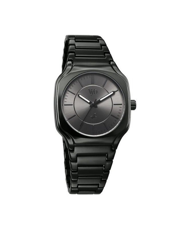 fastrack Vyb Maverick Fastrack By Titan Quartz Analog Grey Dial Metal Strap Watch For Men fv30022qm01 - Image 1