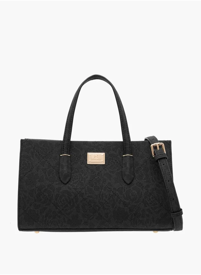 Flora Bella By Shoexpress Women Textured Tote Bag with Detachable Strap and Zip Closure