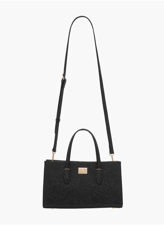 Flora Bella By Shoexpress Women Textured Tote Bag with Detachable Strap and Zip Closure