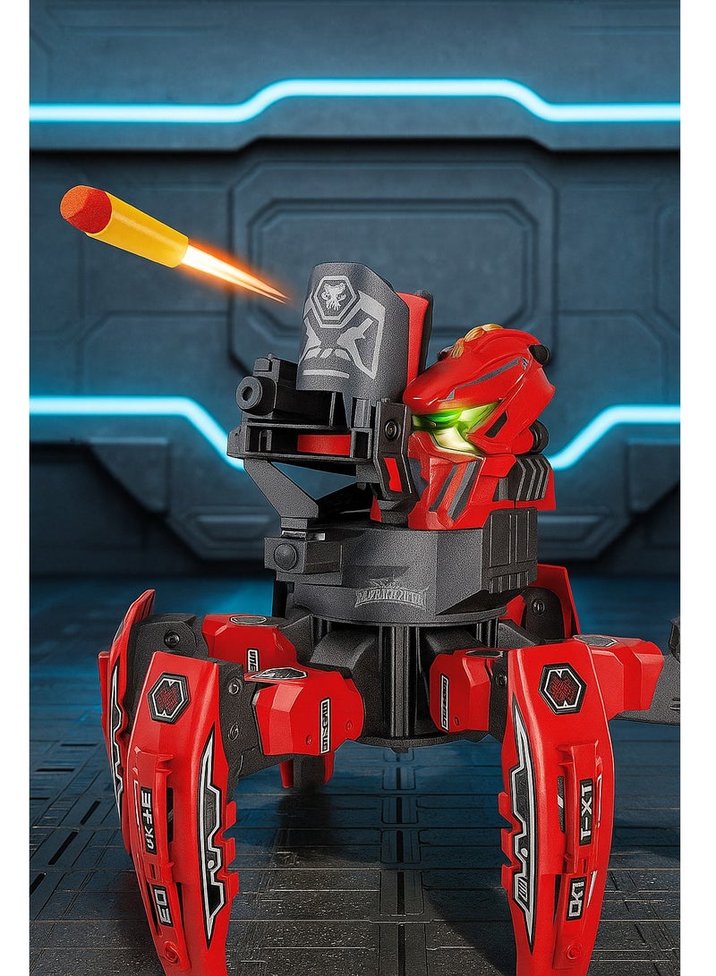 Space wars Dark Spider Space Warrior Blaster Fighting Robot Remote Control Toy With 2 In 1 Disc & Darts Launcher - Image 1