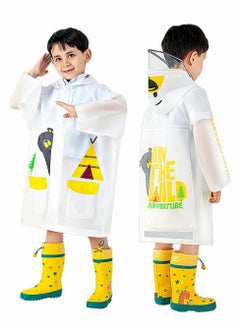 SYOSI Kids Rain Poncho, Children's raincoats, Kids Raincoat Girls Boys Reusable Rain Poncho Jacket, Waterproof Jacket with Hood Toddler Rainwear Rain Coat (Bear M)  - Image 1