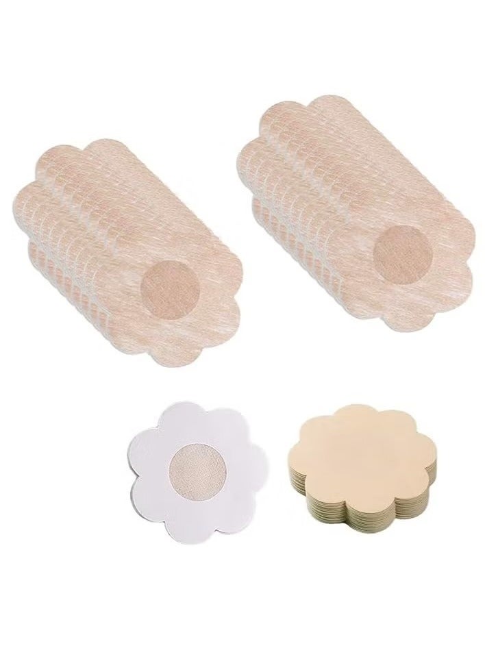 30 زوجا من ملصقات حمالة الصدر غير مرئية وقابلة للتنفس على شكل بتلة ، مناسبة للفتيات والنساء والحفلات - Image 1