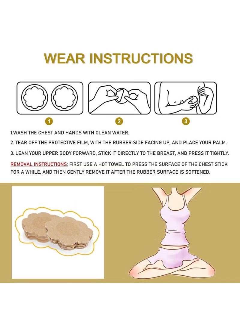 30 زوجا من ملصقات حمالة الصدر غير مرئية وقابلة للتنفس على شكل بتلة ، مناسبة للفتيات والنساء والحفلات - Image 5