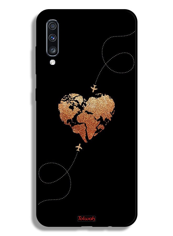 Tolwak Samsung Galaxy A70 Protective Case Cover Airplanes Touching Heart - Image 1