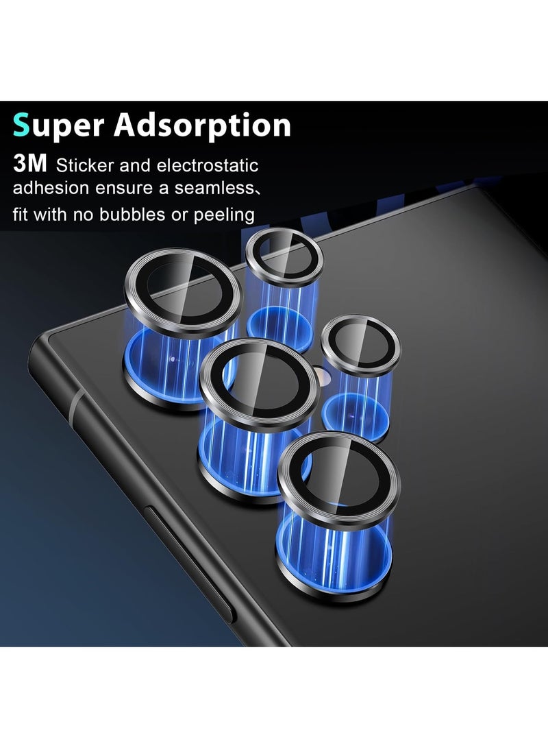 QIRG for Samsung Galaxy S26 Ultra Camera Lens Protector, Individual Lens Protectors, Ultra-Thin Tempered Glass with Aluminum Edging, Case Friendly,  Ultra-Thin, Tempered Glass, with Aluminum Edging 1 Set, （Silver） - Image 2