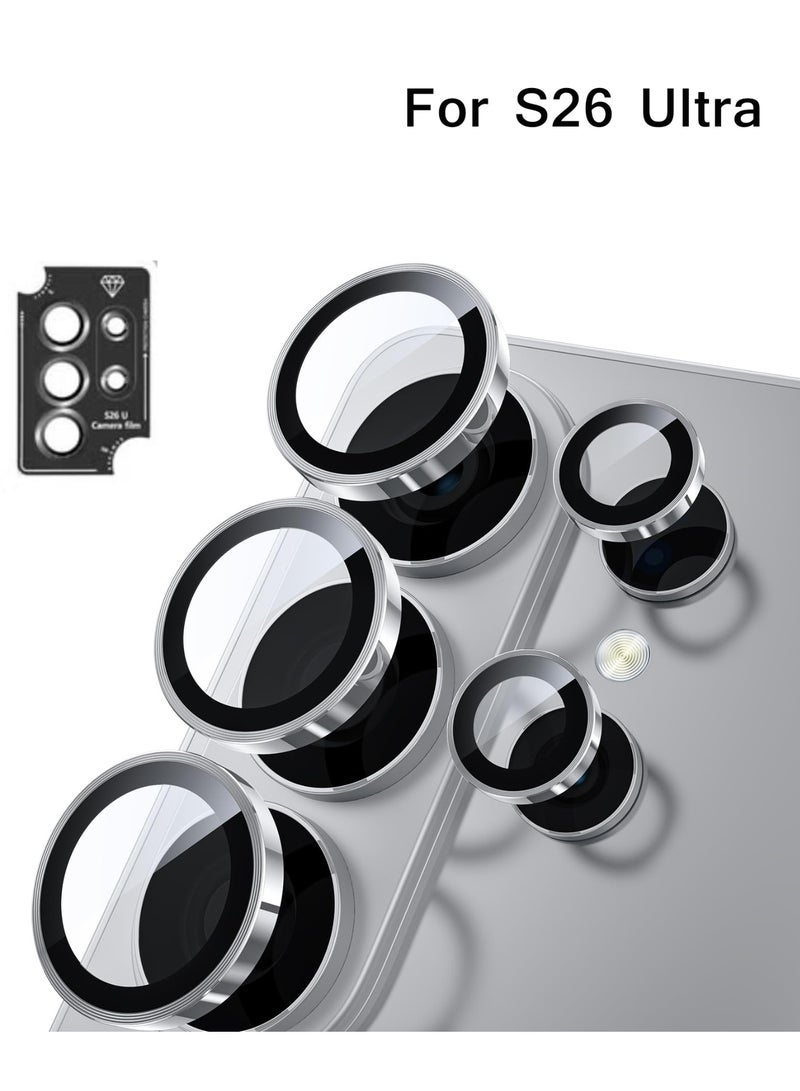 QIRG for Samsung Galaxy S26 Ultra Camera Lens Protector, Individual Lens Protectors, Ultra-Thin Tempered Glass with Aluminum Edging, Case Friendly,  Ultra-Thin, Tempered Glass, with Aluminum Edging 1 Set, （Silver） - Image 1
