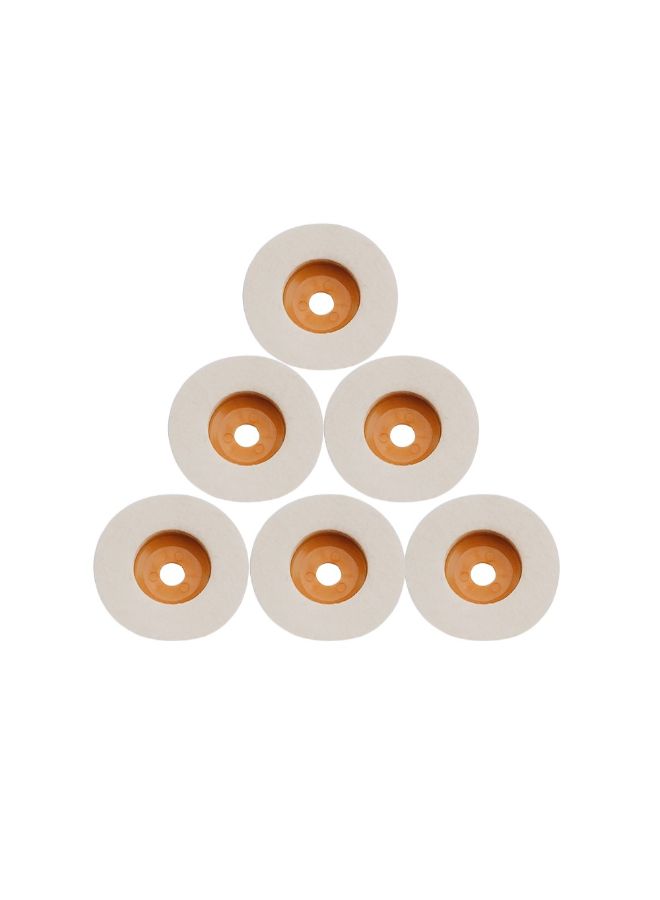NIBEMINENT 10-Piece Wheel Buffing Pad White/Orange - Image 3