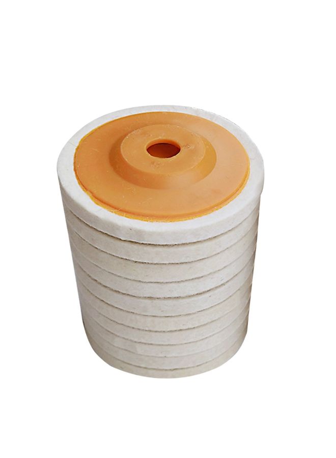 NIBEMINENT 10-Piece Wheel Buffing Pad White/Orange - Image 2