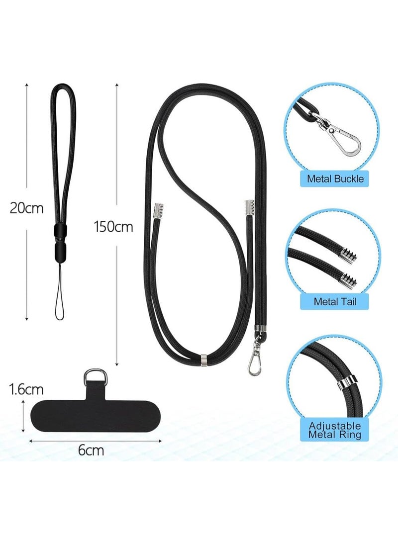 JOUDIYA 4PCS Mobile Phone Lanyard Set, Adjustable Nylon Neck Strap and Phone Wrist Strap with Phone Tether Tabs Universal Crossbody Patch Phone Lanyards Multifunctional Compatible with Most Smartphones - Image 5