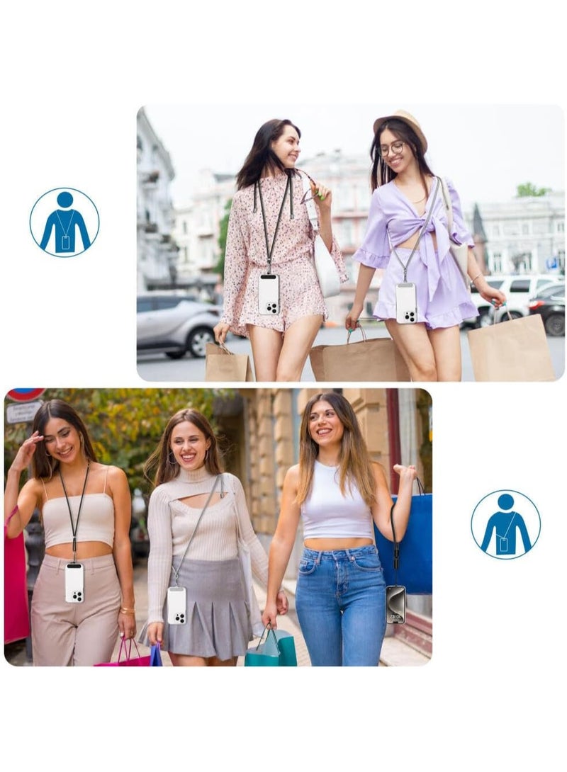 JOUDIYA 4PCS Mobile Phone Lanyard Set, Adjustable Nylon Neck Strap and Phone Wrist Strap with Phone Tether Tabs Universal Crossbody Patch Phone Lanyards Multifunctional Compatible with Most Smartphones - Image 3