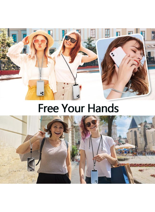 JOUDIYA 4PCS Mobile Phone Lanyard Set, Adjustable Nylon Neck Strap and Phone Wrist Strap with Phone Tether Tabs Universal Crossbody Patch Phone Lanyards Multifunctional Compatible with Most Smartphones - Image 2