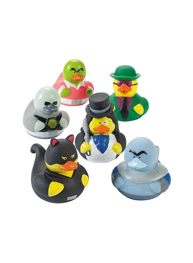 Fun Express Super Hero Villain Rubber Duckies - Set of 12 - Birthday Party Toys, Favors and Supplies - Image 1