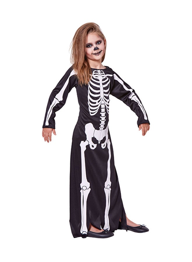 Party Magic فستان هيكل عظمي للبنات - L