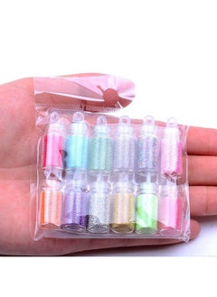 Luzen 12 Vials Colorful 3D Nails Art Decoration Mini Micro Ball Beads Nail Caviar Beads Craft Micro Bead For Nail Art 3D Decorations Diy Manicure Tools  - Image 4