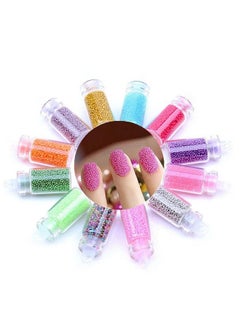 Luzen 12 Vials Colorful 3D Nails Art Decoration Mini Micro Ball Beads Nail Caviar Beads Craft Micro Bead For Nail Art 3D Decorations Diy Manicure Tools  - Image 3