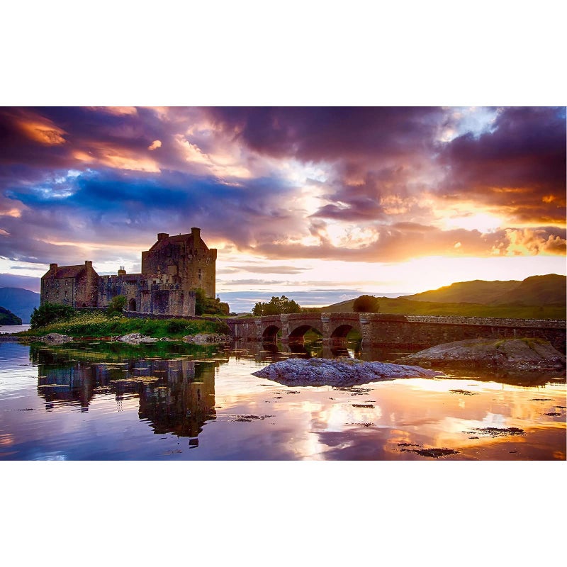 Buhoet Puzzles for Adults Jigsaw Puzzles 1000 Pieces for Adults Kids Eilean Donan Castle Scotland Wooden Puzzle Jigsaw Puzzle Artwork Intellective Educational Toys Gifts295x197 Inches - Image 3