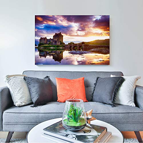 Buhoet Puzzles for Adults Jigsaw Puzzles 1000 Pieces for Adults Kids Eilean Donan Castle Scotland Wooden Puzzle Jigsaw Puzzle Artwork Intellective Educational Toys Gifts295x197 Inches - Image 5