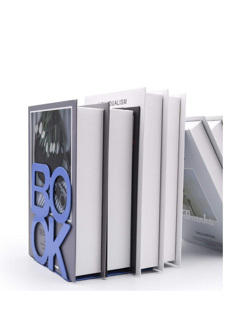 Excefore Book Ends Decorative Metal Book Ends Supports for Bookrack Desk Books Unique Appearance Design Book Shelf Holder Home Decorative Heavy Duty Metal Heavy Duty Bookend 1 Pair - Image 4