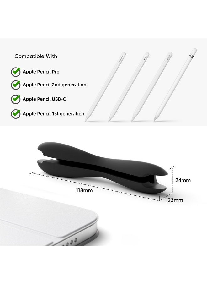 ELETIUO - ELETIUO Grip Compatible with Apple Pencil Pro,1st/2nd Generation,USB-C Model,Protective Silicone Sleeve Cover Ergonomic Dual-Head Design Compatible with Magnetic Charging and Double Tap,Black - Image 1