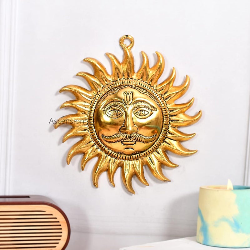 ascension Sun Face Hanging Surya Bhagwan Face for Home Office Living Room Wall Decor Hanging Surya for Vastu Success Prosperity for Positive Energy Metal Sun Face Wall Hanging for Main Door - Image 1